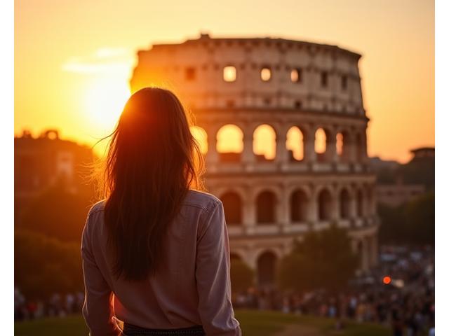 Photo d'une personne posant devant le Colisée à Rome, partagée par un utilisateur.