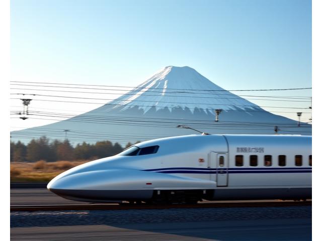 Photo d'un train à grande vitesse japonais passant devant le Mont Fuji, partagée par un utilisateur.