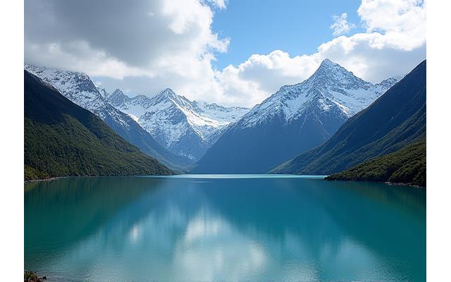 Montagnes emblématiques et lacs cristallins en Nouvelle-Zélande, paysage verdoyant